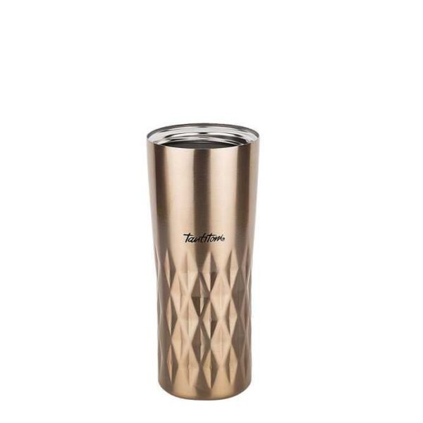 BRONZ YILDIZ DESENLİ PASLANMAZ ÇELİK TERMOS BARDAK 470ML - Görsel 3