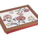 KANAVİÇE DESENLİ CEVİZ AĞACI KEYİF TEPSİSİ 32.5X42CM