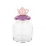 PEMBE ÇAYDANLIK SERAMİK KAPAKLI KAVANOZ 1085ML