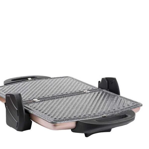GRANİT WAFFLE VE DÜZ PLAKALI ROSE GOLD IZGARA VE TOST MAKİNESİ - Görsel 4