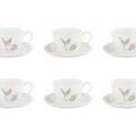 NEW BONE CHINA BUTTERFLY 12 PARÇA YUVARLAK KAHVE TAKIMI