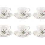 6LI FLOWERS NEW BONE KAHVE FİNCAN TAKIMI