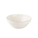 REACT KREM RENGİ GOLD YALDIZLI İNCE SERAMİK KASE 14CM