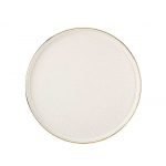 REACT KREM RENGİ GOLD YALDIZLI İNCE SERAMİK SERVİS TABAĞI 26CM
