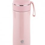 OKADI PEMBE DESENLİ SÜZGEÇLİ PASLANMAZ ÇELİK TERMOS 350ML