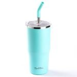 YEŞİL 2 FONKSİYONLU ÇİFT KATMANLI PİPETLİ TERMOS BARDAK 700ML