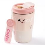 OKADI PRATİK PEMBE PASLANMAZ ÇELİK TERMOS BARDAK 380ML